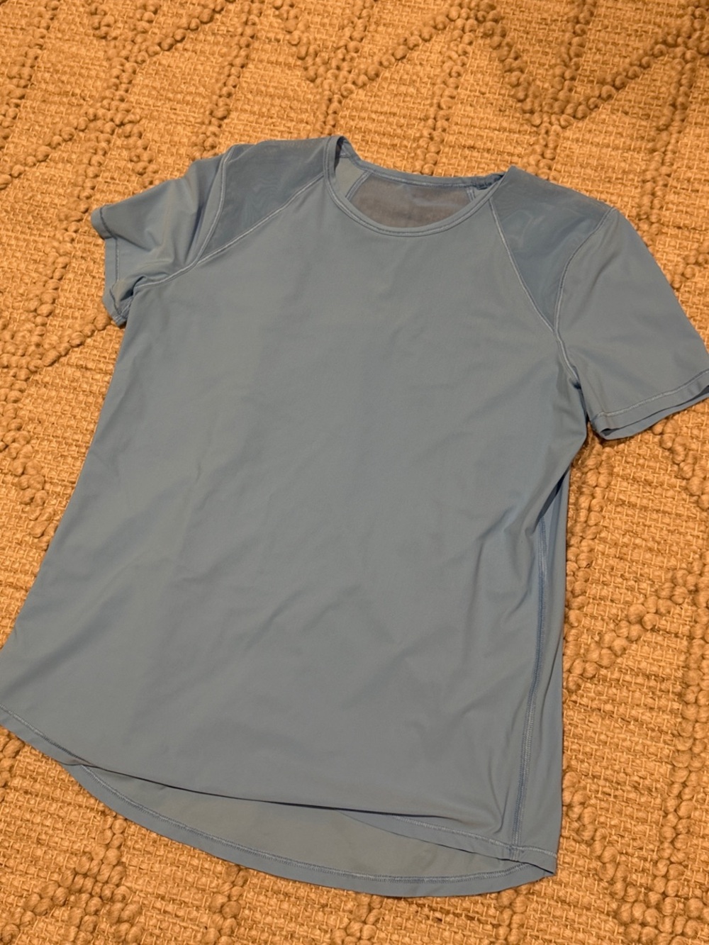 lululemon athletica light blue short sleeve performance tee